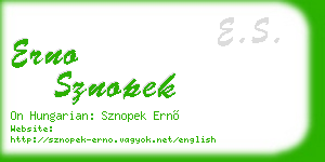 erno sznopek business card